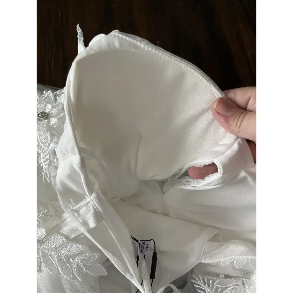 Women's Celeste Maxi Party Wedding White Dress Fashion Nova Size X-Small NWT - Picture 16 of 16